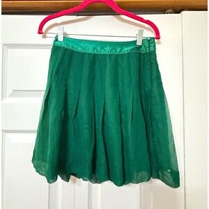 Spenser Jeremy Green Silk Pleated Skirt – Women’s 4 – Lined Zip